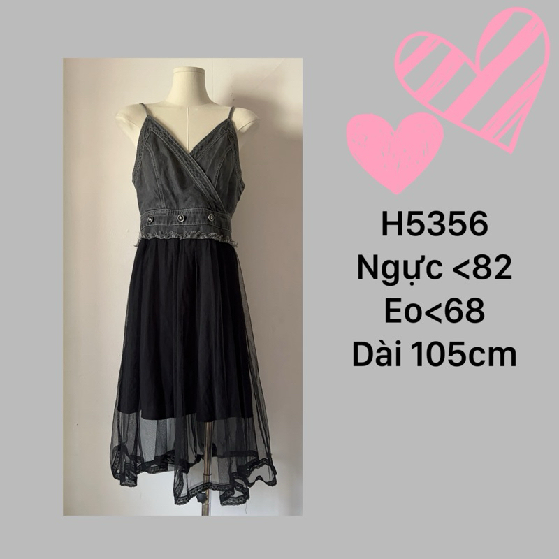H5356 53 đầm dây kiểu 2hand váy nữ si dress coquette vintage boho chic fairy seconhand