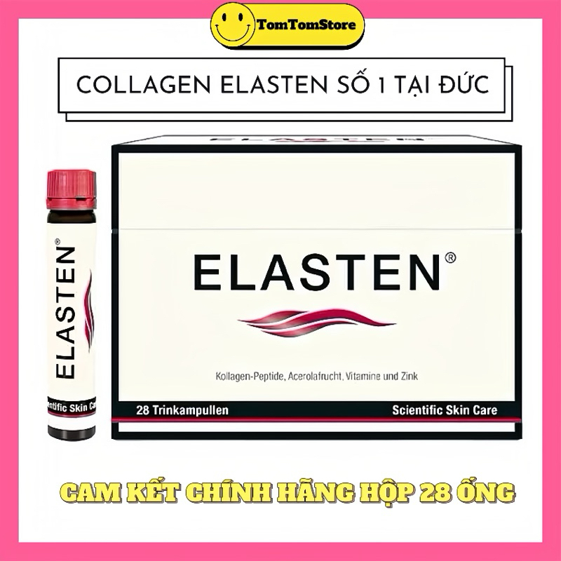 Collagen Elasten Đức chống lão hoá đẹp da giúp trắng sáng căng mịn chính hãng 28 ống