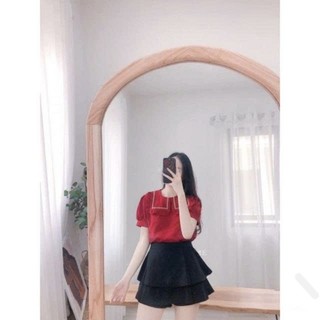 Áo Tay Cộc, Cổ Bèo Chất đũi mát.