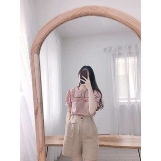 Áo Tay Cộc, Cổ Bèo Chất đũi mát.
