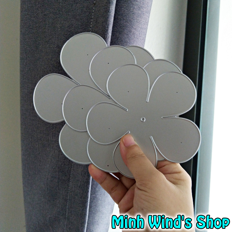 K1058 - Set 3 Khuôn Kim Loại Cắt Hoa Hồng 5 Cánh Chất Liệu Thép Cabon Dùng Kèm Máy Cắt Khuôn Thép