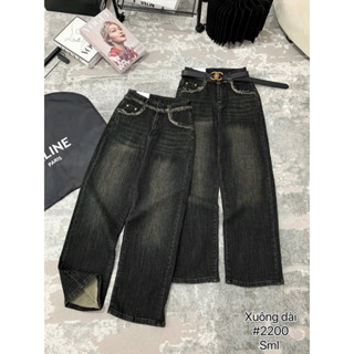 [BIGSIZE 85kg] 863 Quần Jean Nữ Suông Đứng Co Giãn Thoải Mái Tạo Kiểu Rách, quần bò nữ ống rộng