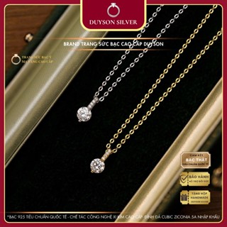 Dây chuyền bạc Ý 925 Duyson Silver mạ vàng, vàng trắng mặt đá ổ tròn cao cấp [DCXK59]