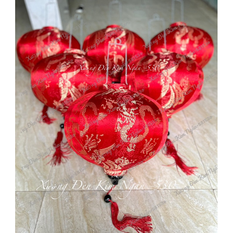 Đèn Lồng Gấm Đỏ Hội An(30cm -40cm)