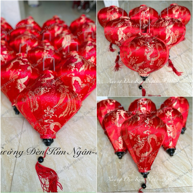 Đèn Lồng vải Gấm Hội An (30cm-40cm) Treo Tết