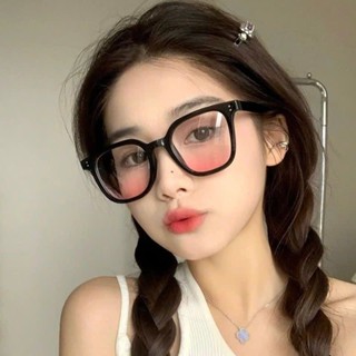 Kính nữ má hồng thời trang Bluehope giá rẻ mẫu mới hai chấm dễ thương gọng trong gọng đen bóng KTT17