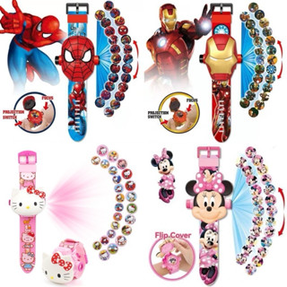 Đồng hồ cho bé trai, bé gái phát sáng chiếu hình ảnh 3D nhân vật hoạt hình, siêu nhân , công chúa