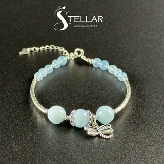  Vòng tay Bạc S925 Đá Aquamariine Viva Stellar Xanh dương tự nhiên cho mệnh Thủy - Mộc - Phong thuỷ. 