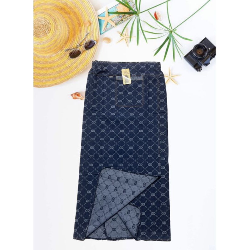 Váy chống nắng xẻ tà jean bông AN