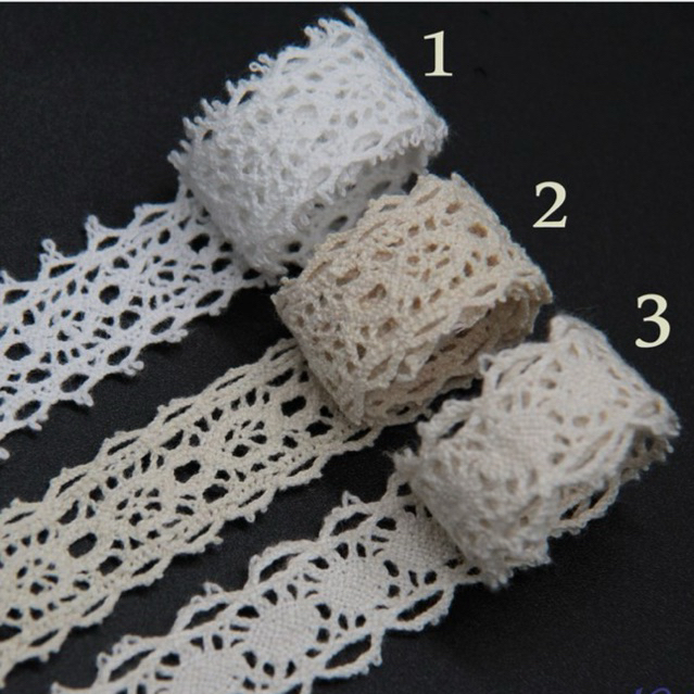 (GIÁ 1 MÉT) Ren 1.8cm màu kem-be, phụ liệu may mặc, phụ kiện tóc, phụ kiện bó hoa, đính váy áo