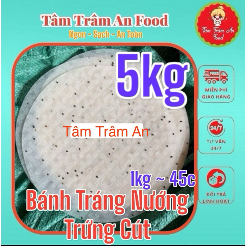 bánh tráng nướng TRANG có mè 5kg Bánh Tráng Nướng Đà Lạt