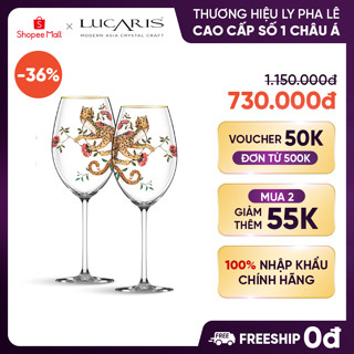 [LIMITED] Bộ 2 Ly Uống Rượu Vang Đỏ - The Mystery Feast Dionysus's Leopard 760ml - ly pha lê Lucaris LS16BD2702G0012