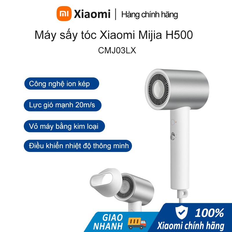 Máy sấy tóc Xiaomi H500, Ion kép, bảo vệ tóc, thân kim loại, hút từ, điều khiển nhiệt độ thông minh,