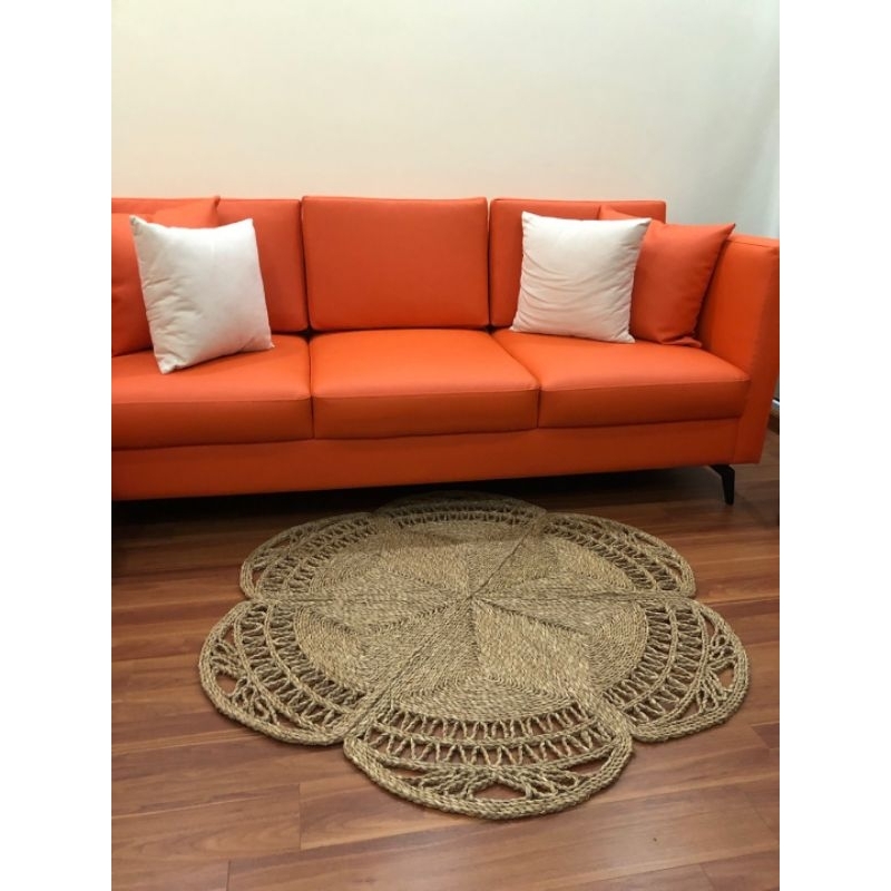 Thảm cói bông hoa đường kính 150cm