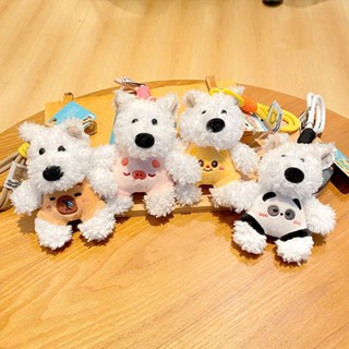 Móc chìa khoá, Móc khoá Cún Trắng Capybara đáng yêu, gấu bông mini nhỏ trang trí balo túi xách