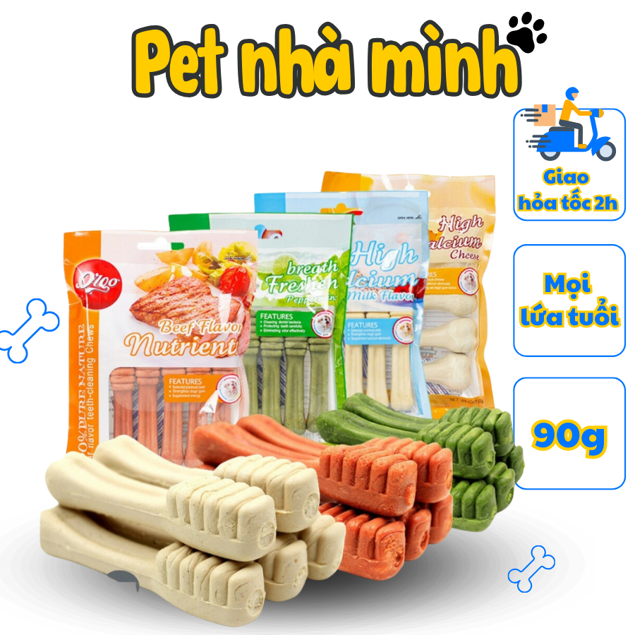 Gói Xương gặm cho Chó ORGO gói 90g Sạch răng Thơm miệng Giúp hàm chắc khỏe