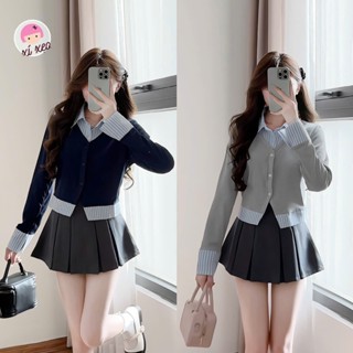 Áo cadigan phối kẻ 2 lớp thun tăm xixeoshop - A65