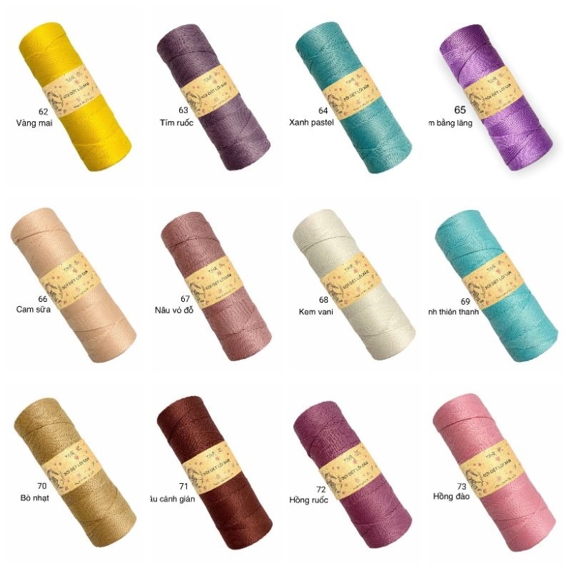 Sợi dệt trơn 2mm (cuộn 130gr)