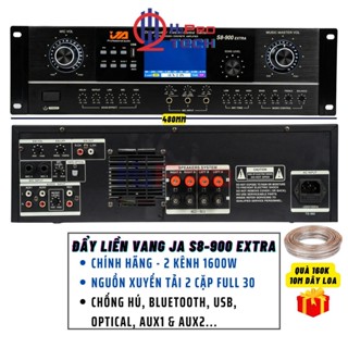 Cục Đẩy Liền Vang JA S8-900 Extra 2 Kênh 1600W- Xuyến Đồng Tải 2 Cặp Full 30, Chống Hú, Bluetooth