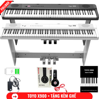 Đàn Piano Điện Toyo X900 - Gấp Gọn- 88 Phím Nặng Cảm Lực Kết Nối Bluetooth + Kèm Chân Gỗ + TAI PHONE
