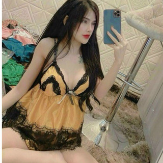 🌹ĐỒ NGỦ PHI DÂY ÁO ĐÔI CÓ MÚT PHỐI REN ĐEN🌹