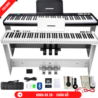 Đàn Piano Điện Bora BX 20 Gấp Gọn - 88 Phím Nặng Cảm Lực- Kết Nối Bluetooth - Kèm Chân Gỗ +Tai Phone