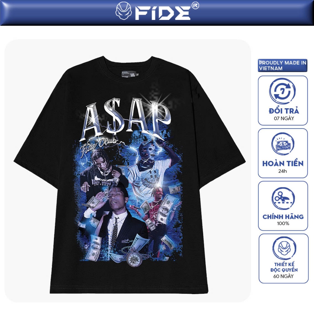 Áo thun FIDE phông trơn nam nữ cổ tròn ASAP