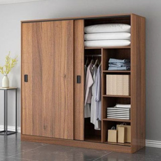  Tủ quần áo gỗ công nghiệp MDF cửa lùa phối màu hiện đại 