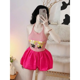 Quần bí thụng trơn full màu lưng thun cạp cao (BC)