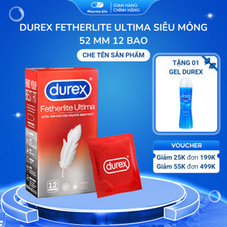 Bao Cao Su Durex Fetherlite Ultima Siêu Mỏng Size 52Mm 12 Bao