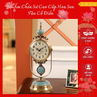 Đồng hồ quả lắc để bàn DECOR mạ đồng trang trí nhà cửa,phòng khách, văn phòng
