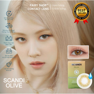 Kính Áp Tròng Cao Cấp Scandi Olive 14.0MM - FAIRY SHOP CONTACT LENS độ 0 đến 8 Silicone Hydrogel Lens Cho Mắt Thở Olens