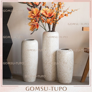 Bình Hoa dáng BOM CHÂN VUÔNG Cao size Đại phong cách Rustic, Lọ hoa gốm Decor Gốm Sứ TUPO Bát Tràng