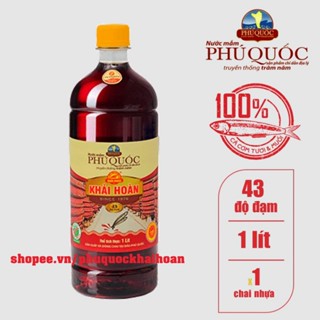 Nước Mắm Phú Quốc Khải Hoàn Chai Nhựa 1 Lít 43 Độ Đạm