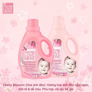  NƯỚC GIẶT XẢ QUẦN ÁO CHO BÉ NATURE LOVE MERE HƯƠNG HOA ANH ĐÀO 1800ml 1300ml 