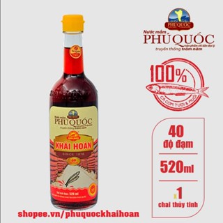 Nước Mắm Khải Hoàn Chai Thủy Tinh 520ml 40 Độ Đạm