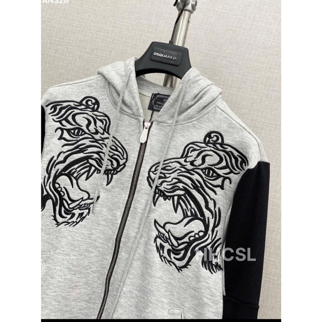 Áo Khoác Hoodie Nam Philipp Plein Thêu Hổ Ngực Áo Siêu Nét - Áo Khoác Hoodie Nam Nữ Philipp Plein Ca