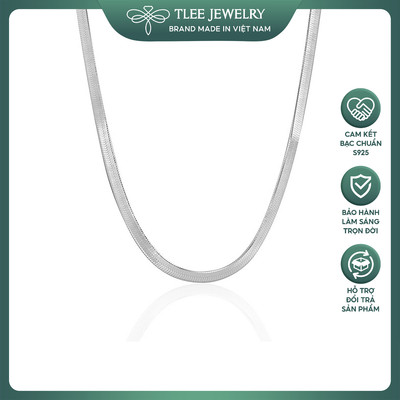 Dây chuyền bạc nữ TLEE sợi mì dẹt bản rộng cá tính TLEEJEWELRY D0302