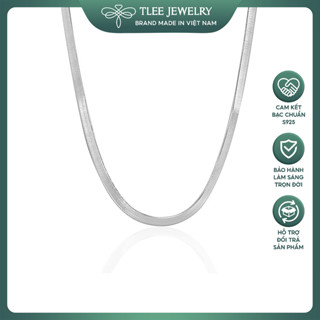 Dây chuyền bạc nữ TLEE sợi mì dẹt bản rộng cá tính TLEEJEWELRY D0302
