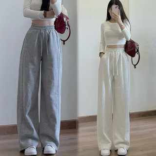 Quần Nỉ Ống Rộng Chất Nỉ Loại 1 Cạp Chun Lưng Cao Có Đường Viền Nâng Mông MA708