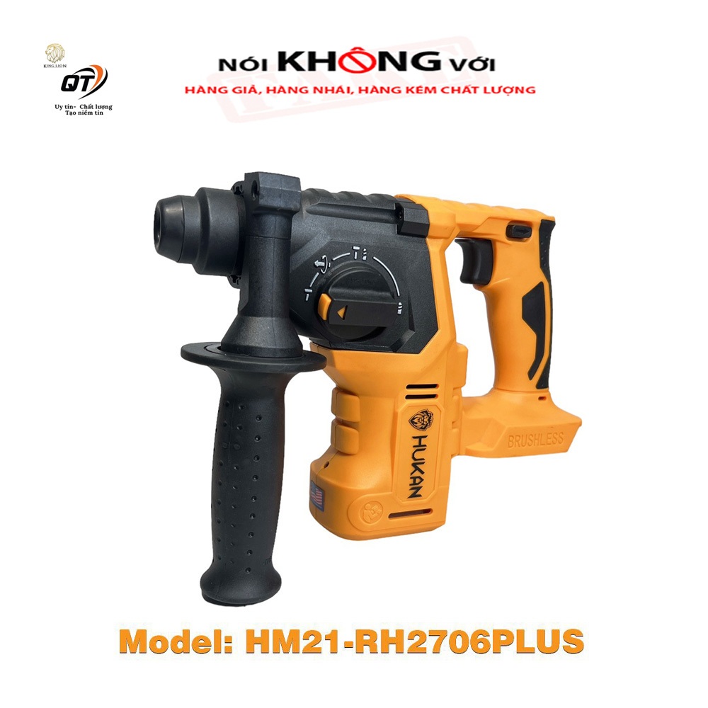 Thân Máy Khoan Bê Tông Pin HUKAN HM21-RH2706PLUS Động Cơ Không Thổi Than 4 Chức Năng Tặng Kèm 5 Mũi