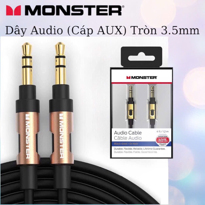 Dây loa âm thanh Audio 3.5mm dài 1,2M cao cấp Monster