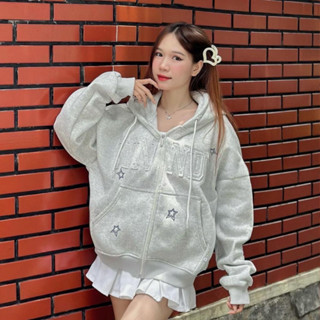 HODDIE BOXY-Áo Khoác Zip Boxy CINDDYBRAND In Hình Ngôi Sao Nam Nữ-HBC004