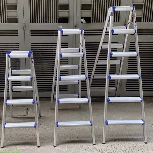 Thang nhôm ghế, Thang nhôm chữ A gấp gọn 3- 4-5-6 bậc NINDA cao cấp-Thang đa năng- chịu tải trọng, s