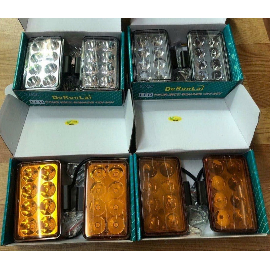 Đèn trợ sáng, đèn led pha lắp cho ô tô, xe máy, ba gác. LED 6 và 8 bóng phá sương cực sáng Runlai.