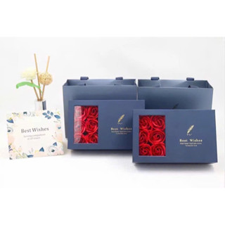 Hộp hoa sáp đựng trang sức, Hộp quà tặng, hộp đựng Vòng tay, vòng cổ, dây chuyền, nhẫn kèm thiệp và lời chúc Yêu thương