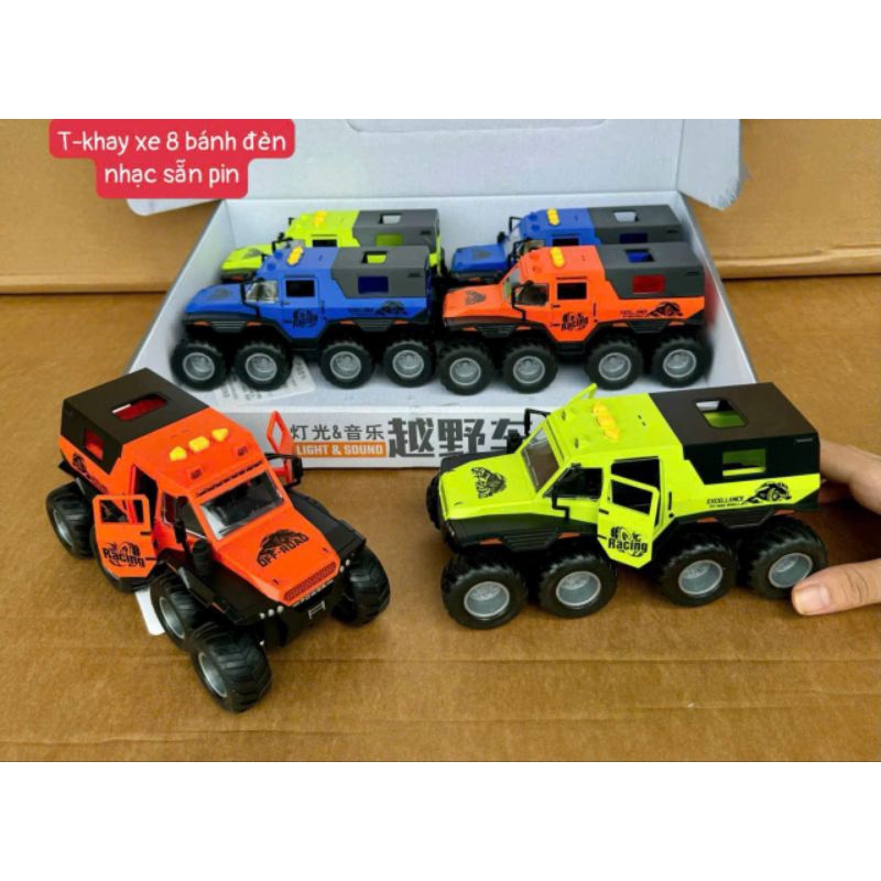 Xe địa hình 8 bánh 20cm,xe nhựa ABS có nhạc đèn mở cửa nhiều loại( shop gửi màu ngẫu nhiên)
