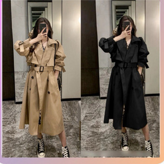 (sẵn) Áo khoác măng tô nữ, Áo mangto dáng dài chất vải không nhăn (có feeback)