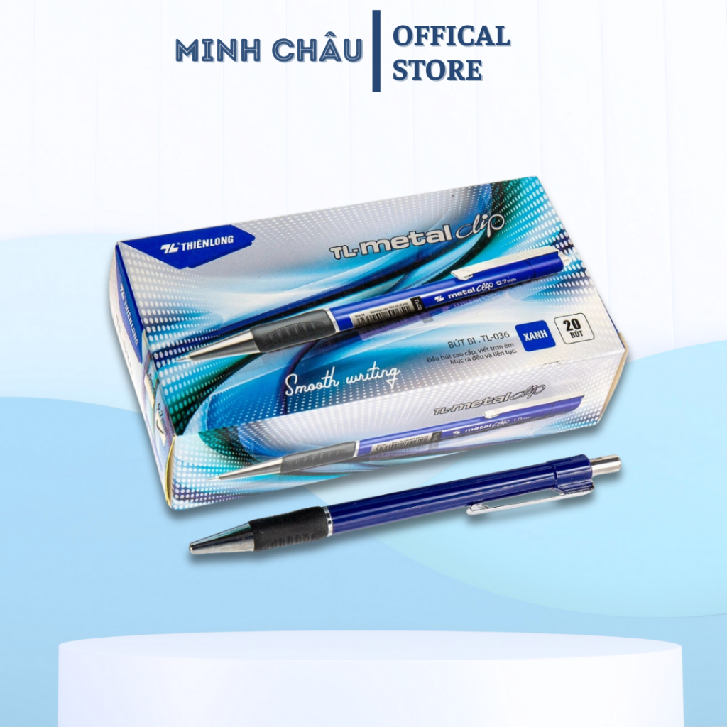 1 chiếc Bút bi Thiên Long TL036 ngòi 0.7mm có ruột BPR-08 thay thế