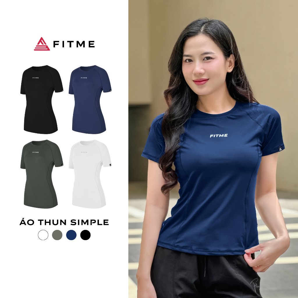 Áo tập gym yoga nữ Fitme Simple thun basic cổ tròn thoáng khí thấm hút tốt ATSP01 | BigBuy360 - bigbuy360.vn